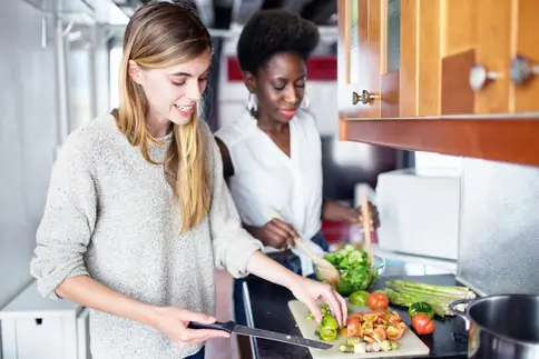 photo of friends cooking